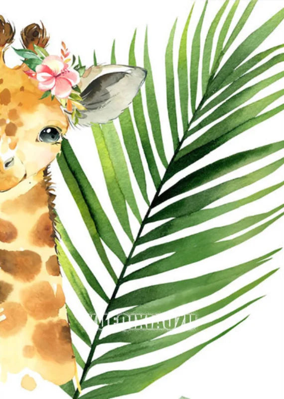 Peinture de dessin animé animal broderie diamant point de croix plante feuille