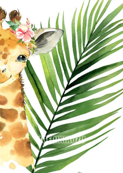 Peinture de dessin animé animal broderie diamant point de croix plante feuille