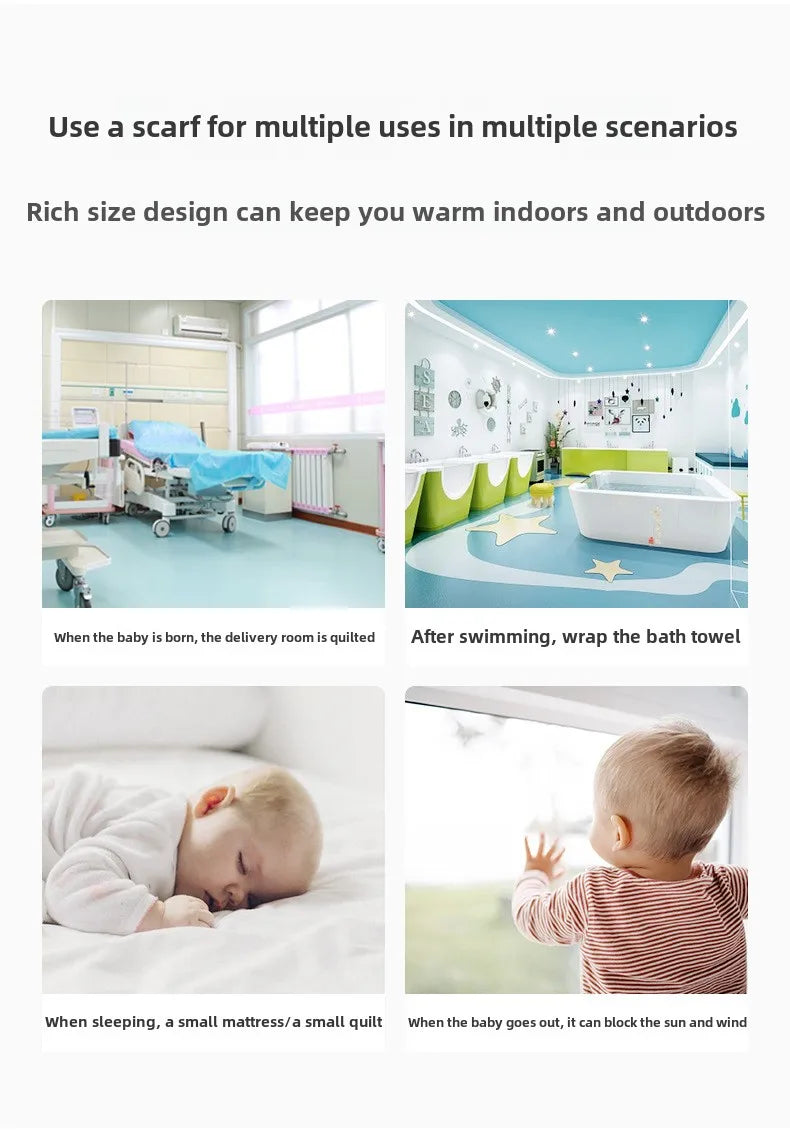 Serviette de bain tricotée en coton 6 couches pour bébé