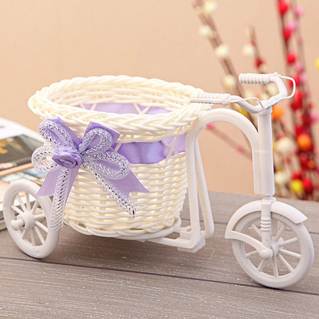 Décoration de cérémonie de panier de fleurs en forme de tricycle