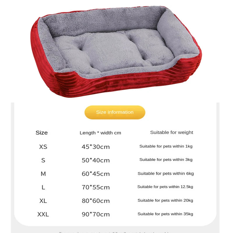 Plush Square Pet Bed Set