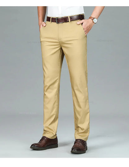 Pantalon d'attente élastique anti-rides doux pour hommes
