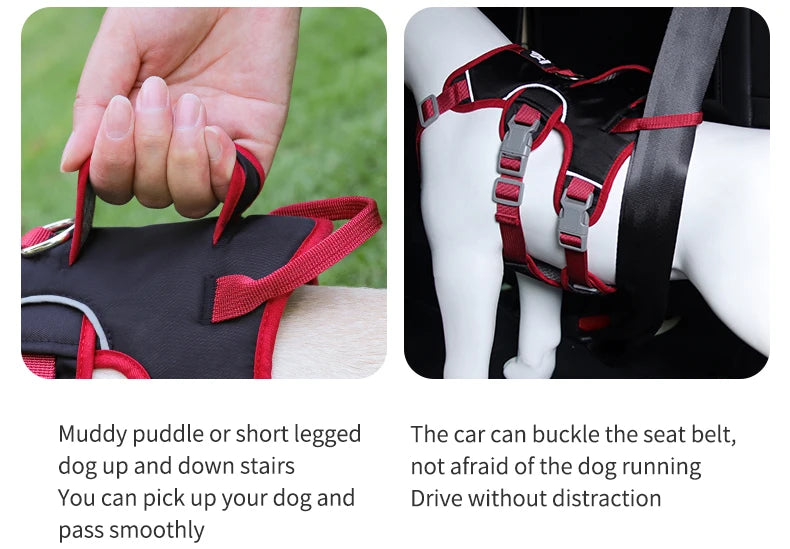 Pet Rainproof Bulldog Anti-slip Night Reflective Harnesses