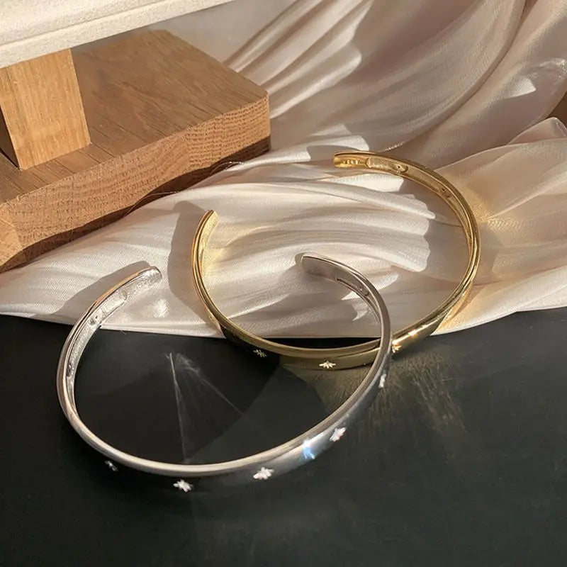 Polished Open Cuff Oval Bracelet