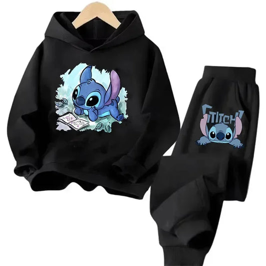 Kid's Stitch Anime Casual Hoodies Set