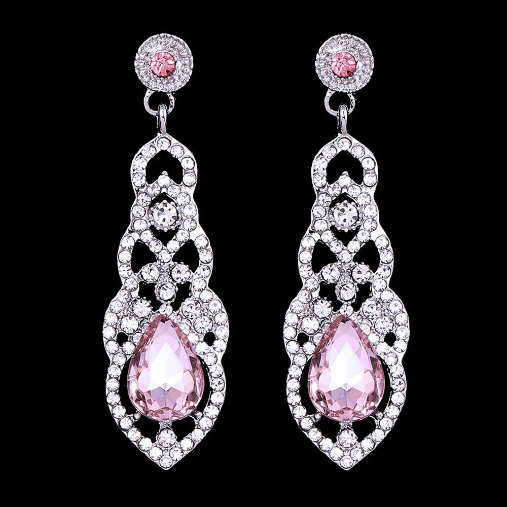 Kristallohrringe für Damen – Große Hängeohrringe für die Hochzeit 