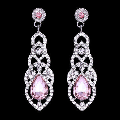 Kristallohrringe für Damen – Große Hängeohrringe für die Hochzeit 