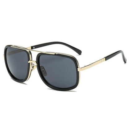 Lunettes de soleil carrées miroir de luxe pour hommes 