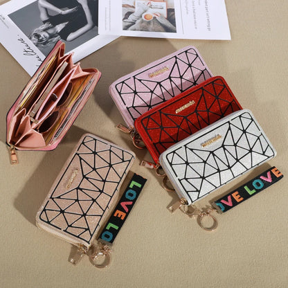 Porte-cartes à fermeture éclair Pochettes en cuir PU