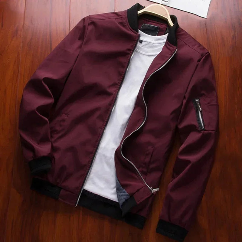 Men's Slim Fit Lightweight Bomber Jacket