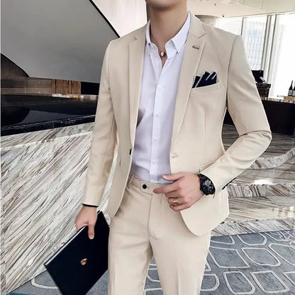 Men's Pure Leisure Plus Size Casual Suit Set