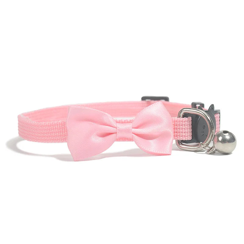 Adjustable Multicolor Bow Bell Pet Collars