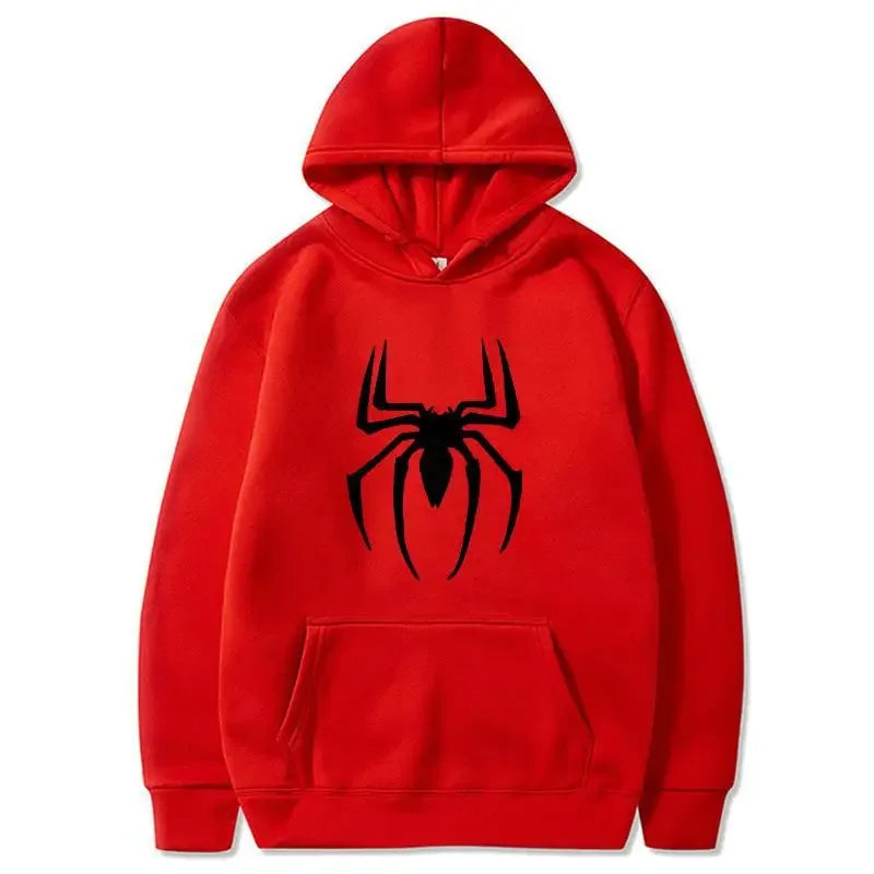 Men's Spider Print Fleece Hoodies