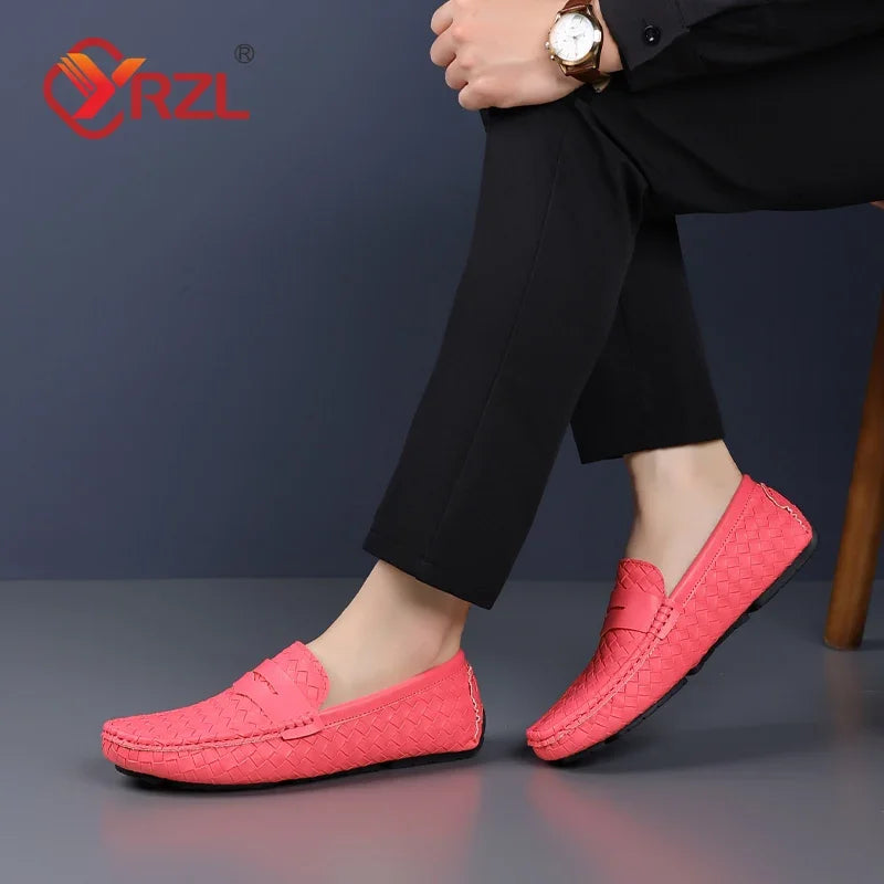 Men's Handmade Flat Casual PU Leather Moccasins