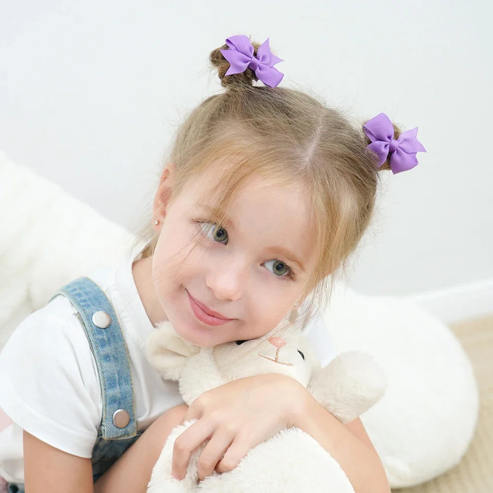 Ensemble de pinces à cheveux pour enfants avec ruban gros-grain coloré