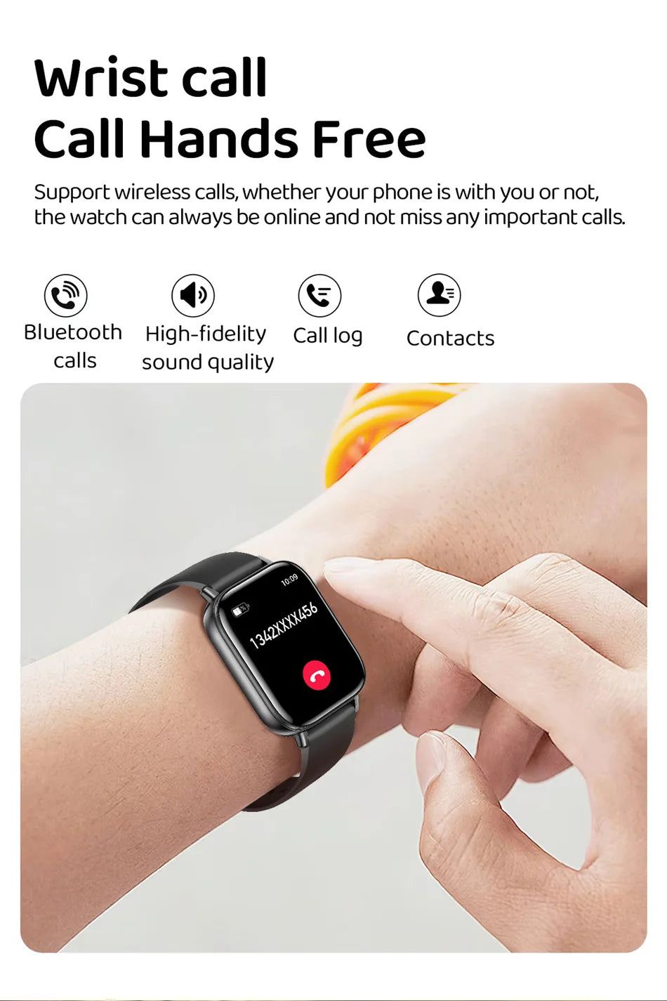 Unisex HD Touch Screen Sports Fitness Tracker Bluetooth Call Smartwatches