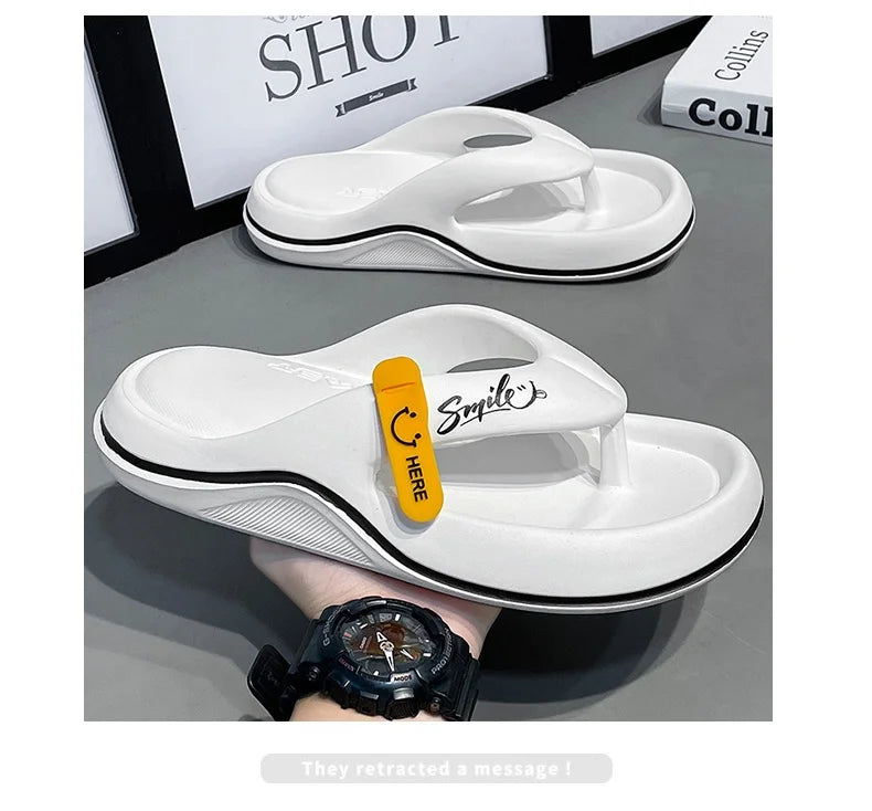 Men's Platform Flip Flops Summer Soft Sole EVA Slippers
