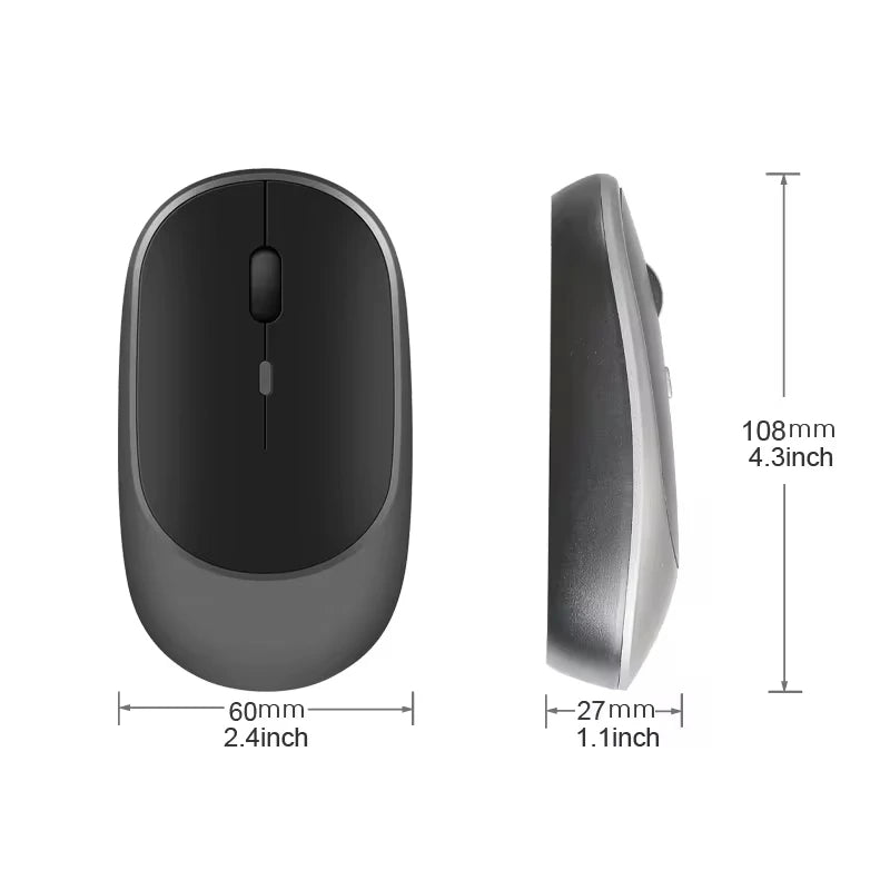 Wireless Mouse Bluetooth-compatible 2.4G Silent Mice - USB Rechargeable Gaming Office Mouse