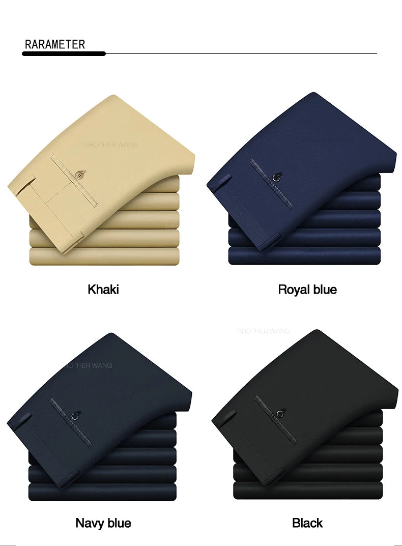 Pantalon d'attente élastique anti-rides doux pour hommes