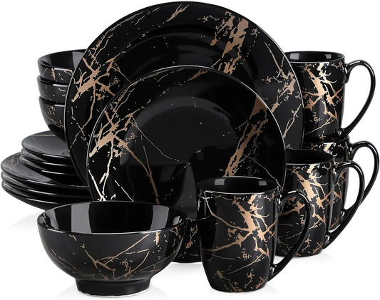 Black Porcelain Dinnerware Set