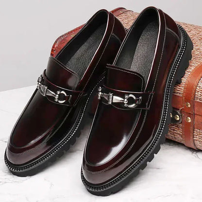 Thick Sole Breathable Leather Loafers