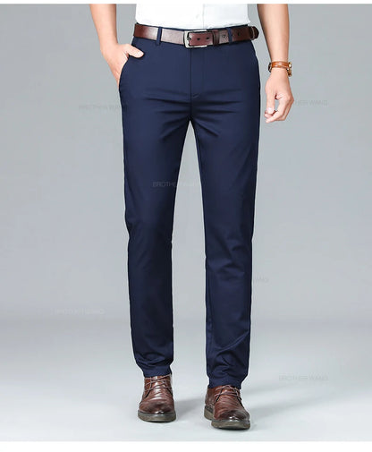 Pantalon d'attente élastique anti-rides doux pour hommes