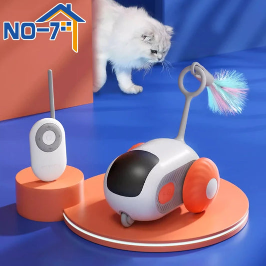 Voiture jouet interactive télécommandée pour chat