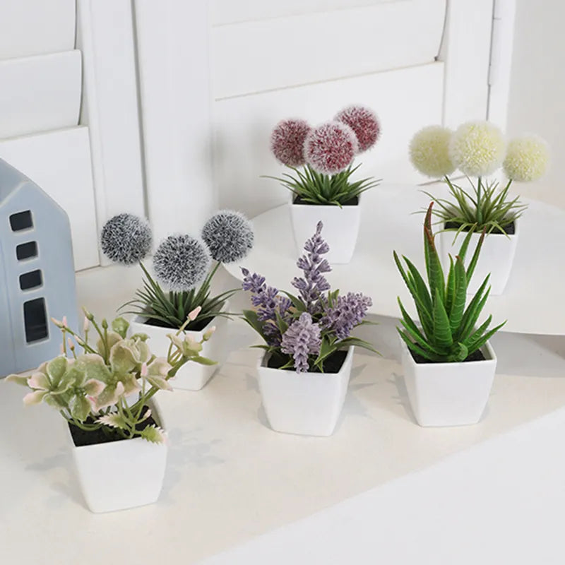 Mini Evergreen Artificial Plant Small Potted Plants