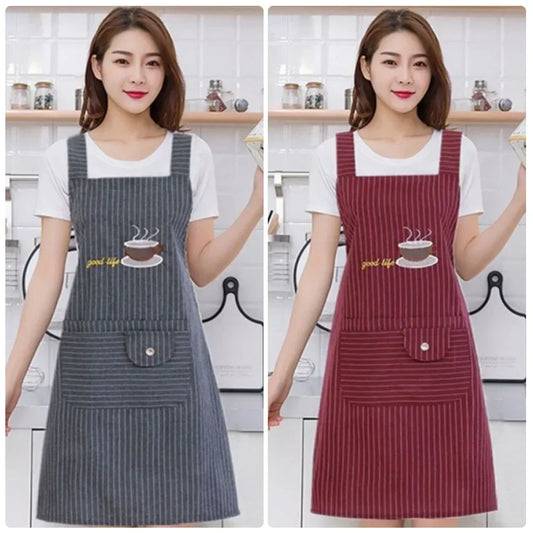 Waterproof Cotton-Linen Kitchen Apron