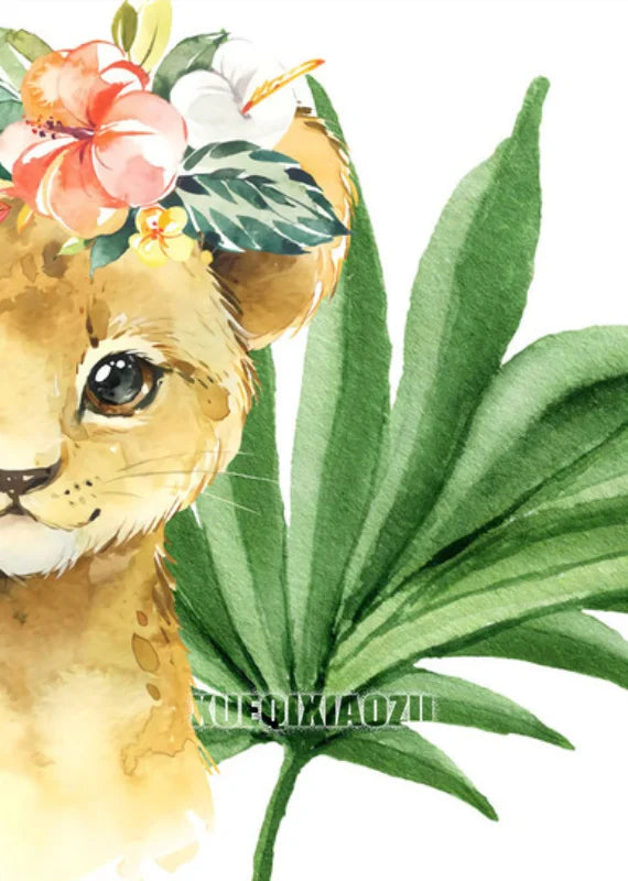 Peinture de dessin animé animal broderie diamant point de croix plante feuille