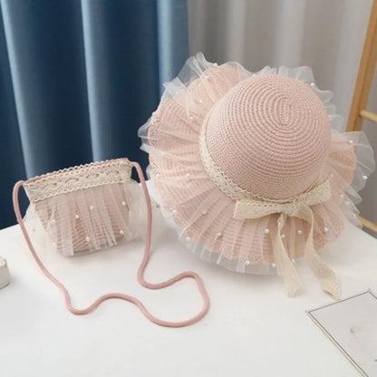 Lace Flower Kids Beach Straw Hat