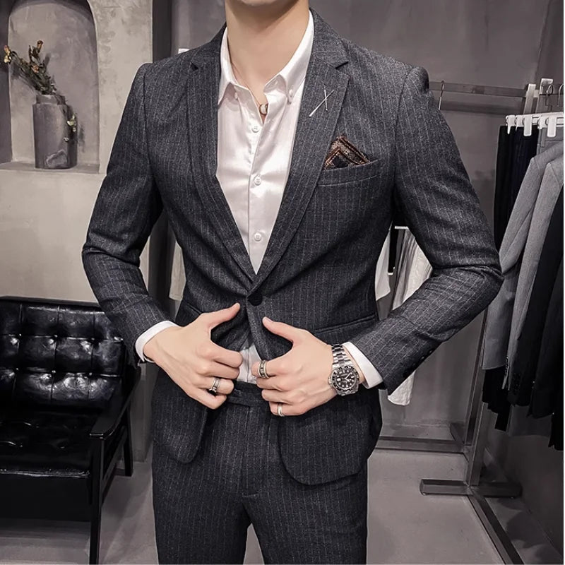 Men's Pure Leisure Plus Size Casual Suits Set