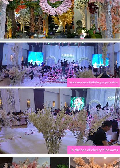 Cerisier artificiel en soie, accessoire de mariage, décoration d'intérieur 