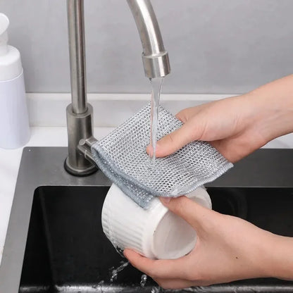 Non-Stick Double-layer Steel Wire Mesh Cleaning Cloths
