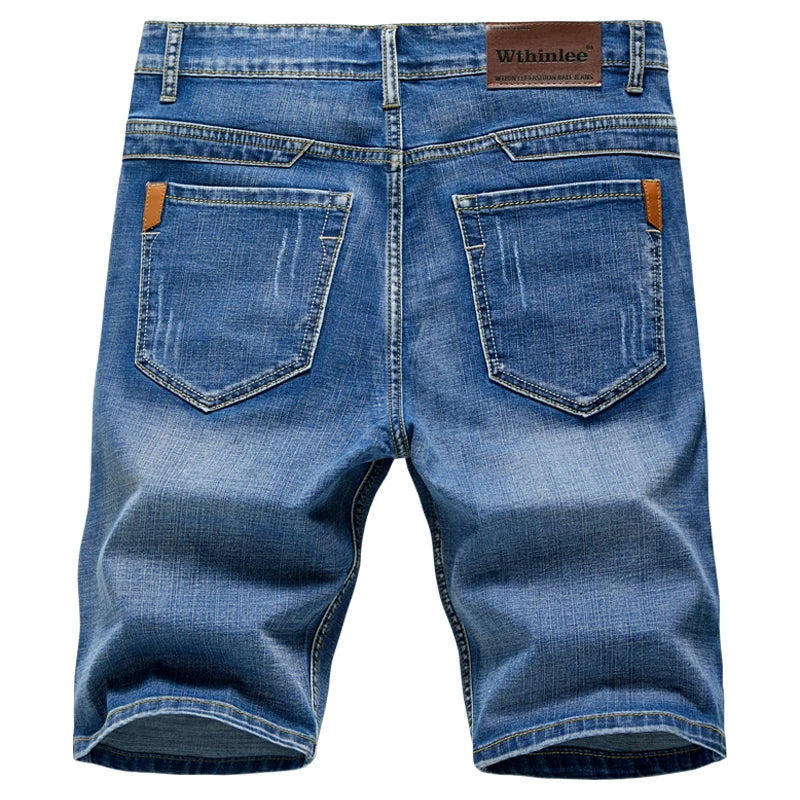 Short en denim stretch bleu foncé