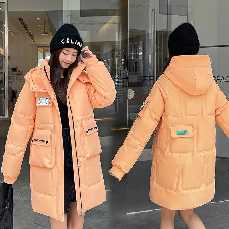 Parka décontractée imperméable à capuche en coton