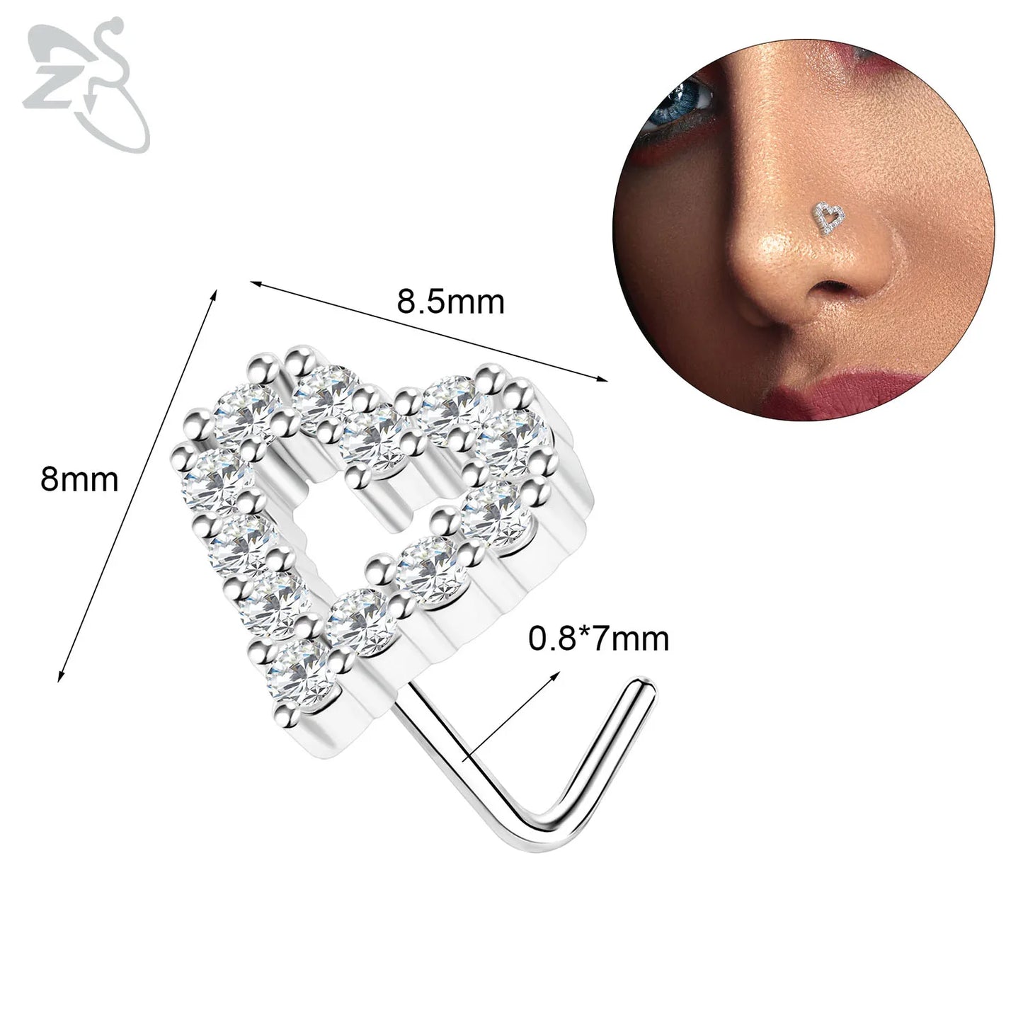 Anneaux de nez pendants en forme d'oeil de papillon pour femmes, 1 pièce