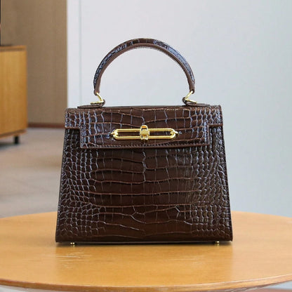 Crocodile Pattern Shoulder Zipper Retro Bag