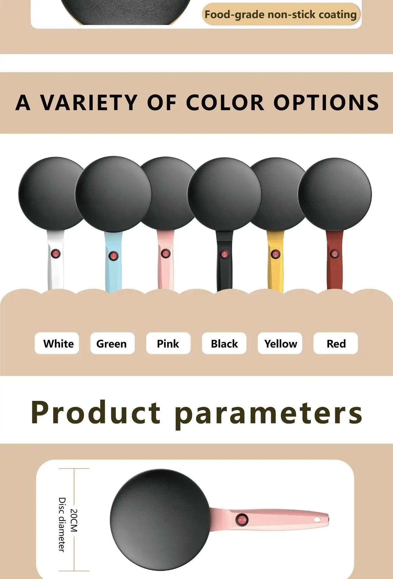 Non-stick Electric Pancake Crepe Baking Pan