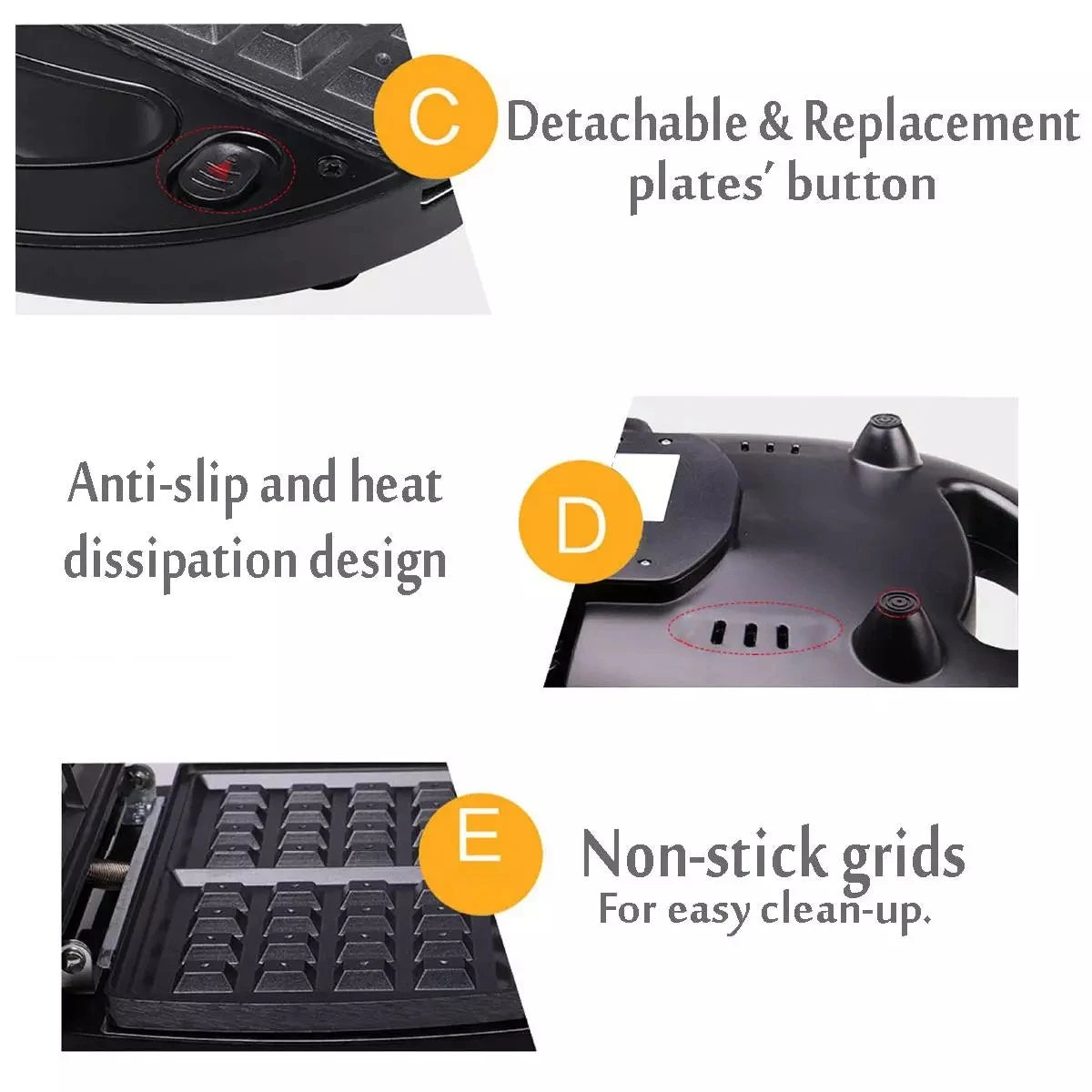 3 in 1 Electric Panini Press Waffle Toasters