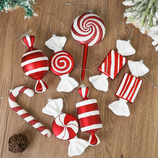 Christmas Lollipop Candy Cane Pendants Xmas Tree