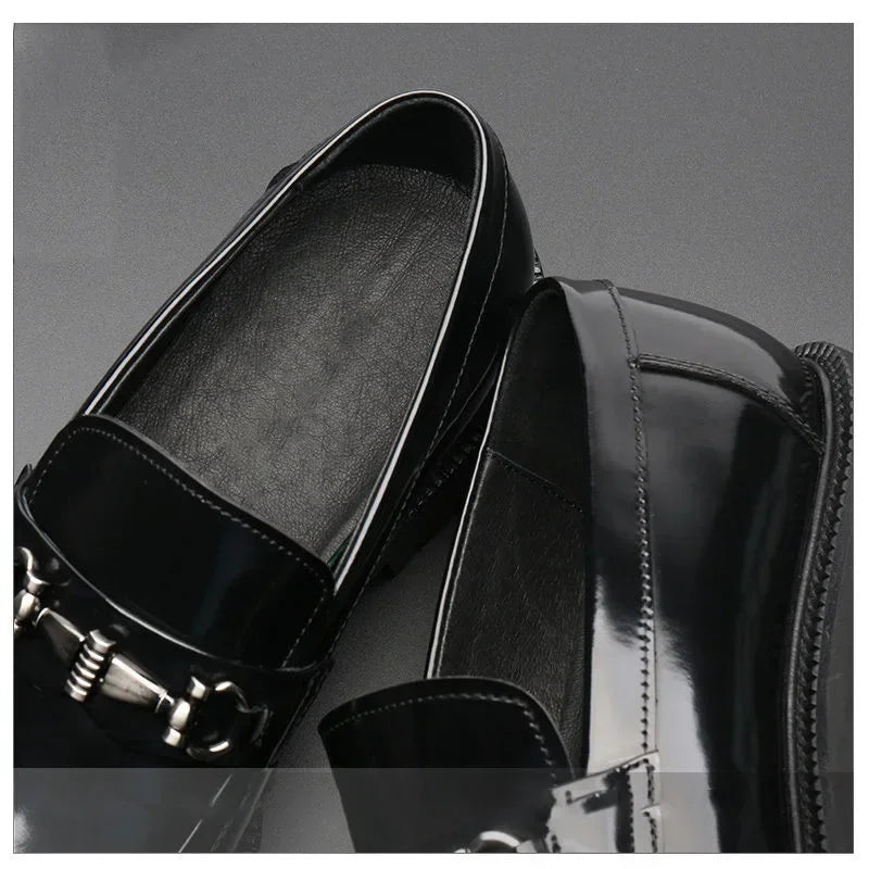 Thick Sole Breathable Leather Loafers