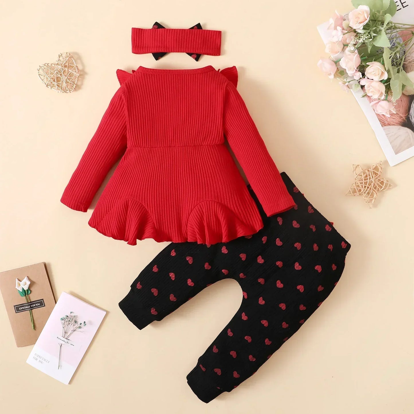 Tenue avec nœud papillon pour tout-petits - Vêtements pour bébé fille nouveau-né