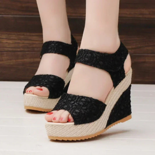 Summer Mesh Wedge Sandals