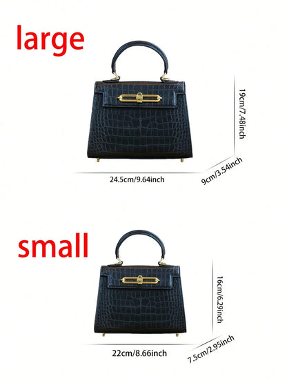 Crocodile Pattern Shoulder Zipper Retro Bag