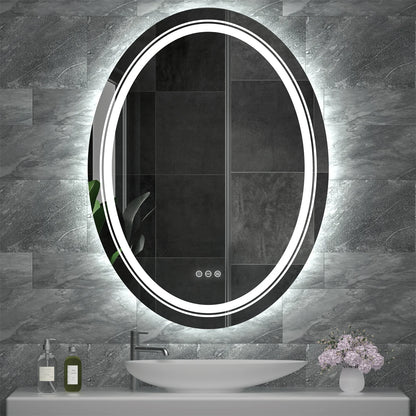 oval vanity mirror with lights