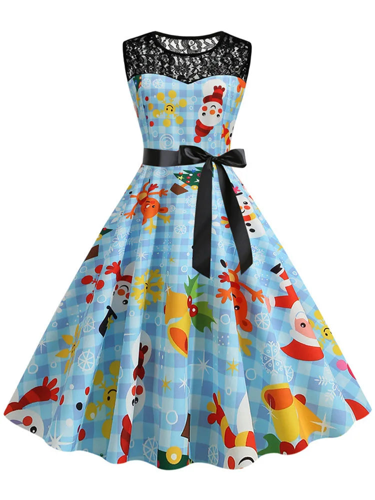 Lace Patchwork Retro Casual Dress