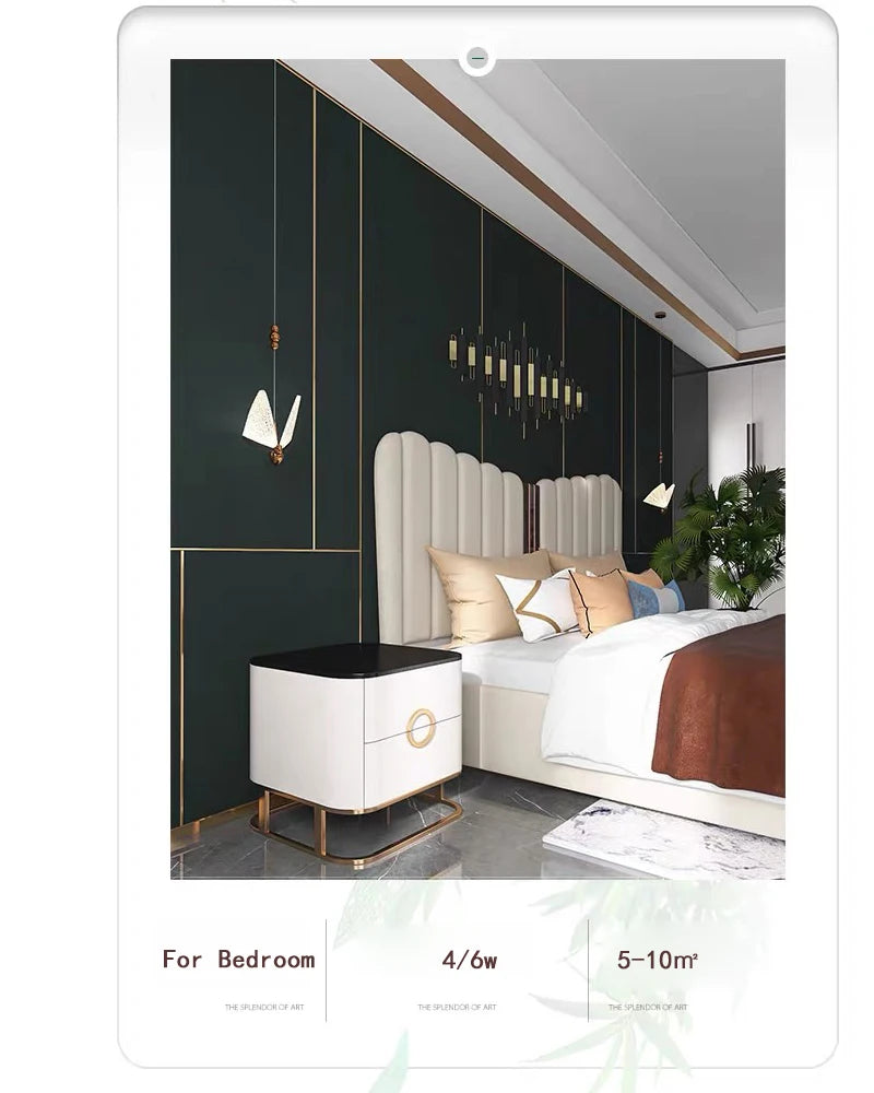 Lustre suspendu à LED papillon nordique