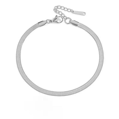 Bracelet de cheville en chaîne serpent en acier inoxydable pour femme