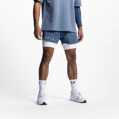 Summer Quick-Dry Double-Layer Gym Shorts for Men
